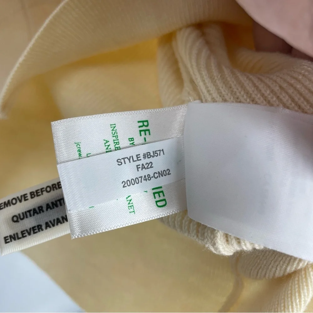 J. Crew Ruffleneck merino wool blend‎ sweater Sz XS ivory cream